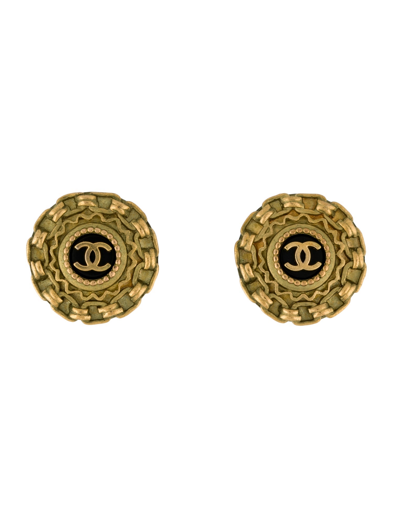 Chanel Vintage Resin CC Chain Clip-On Earring